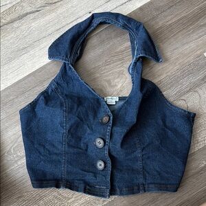 Kimchi Blue Dark Denim Halter Top